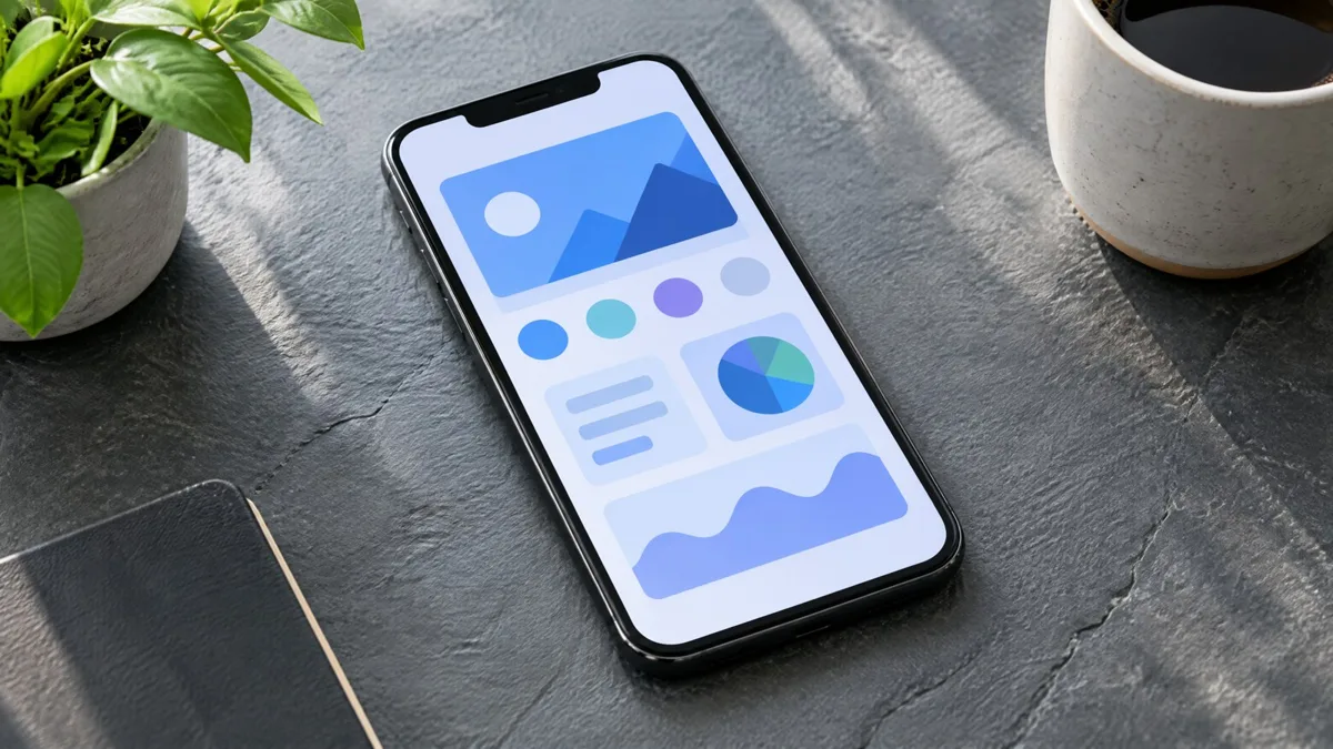 桌面上的手机屏幕